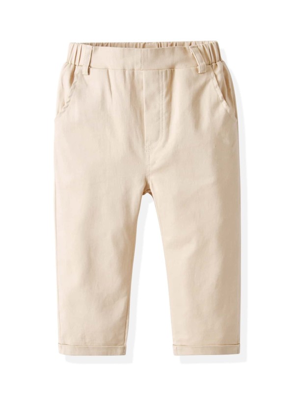 Toddler Boys Solid Elastic Waist Pants