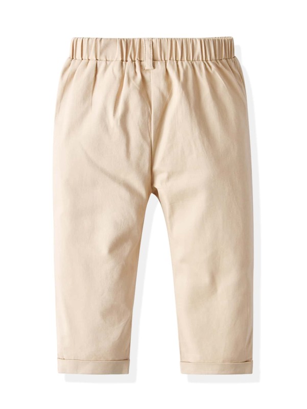 Toddler Boys Solid Elastic Waist Pants