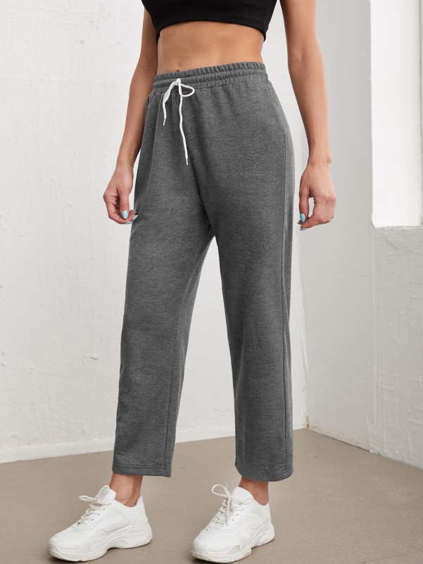 Drawstring Waist Ripped Sweatpants