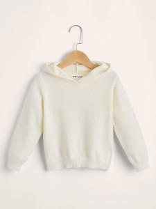 SHEIN BASICS Toddler Girls Solid Hooded Sweater