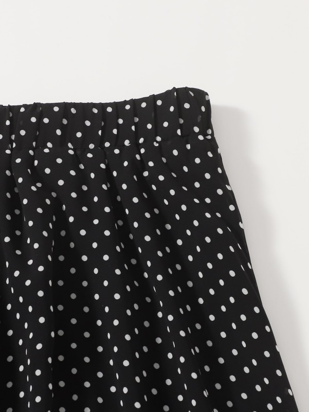 Girls Polka Dot Print Flare Skirt