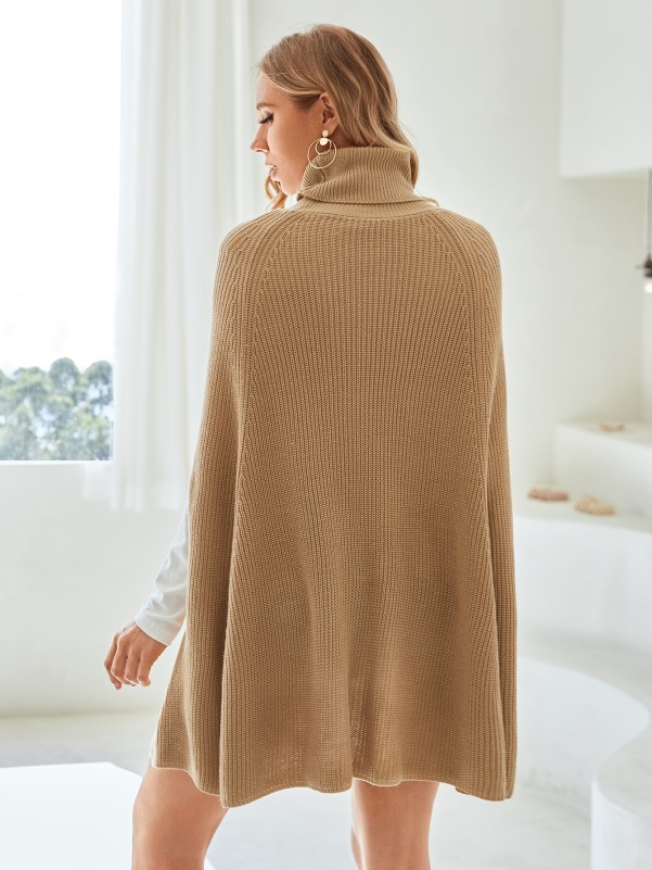 SHEIN Maternity Turtleneck Dolman Sleeve Knit Poncho