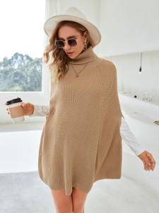 SHEIN Maternity Turtleneck Dolman Sleeve Knit Poncho