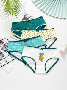 Girls 4pcs Pineapple Print Briefs