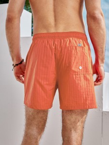 Men Slogan Graphic Swim Shorts