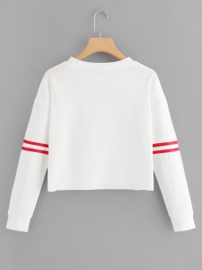 Striped Sleeve Seam Detail Sweatshirt