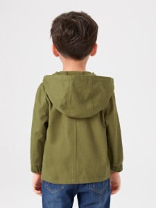 SHEIN Toddler Boys Dual Flap Pocket Hooded Coat