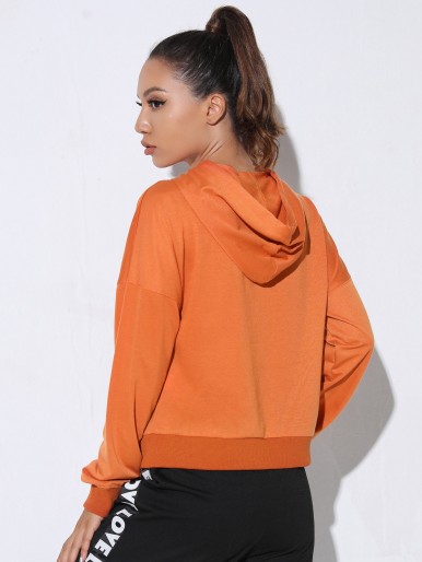 Breathable Drawstring Detail Sports Hoodie