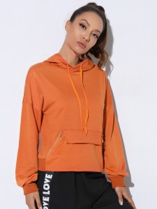 Breathable Drawstring Detail Sports Hoodie