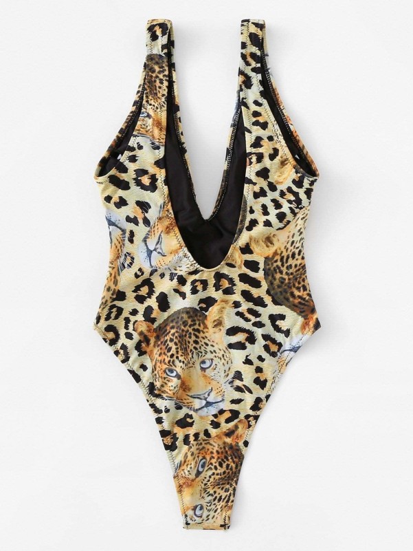 Low Back Leopard Swimsuit