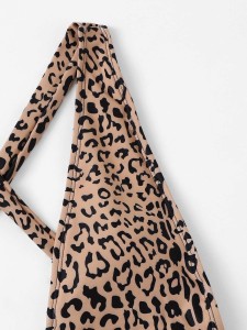 Plus Leopard Criss Cross Open Back One Piece Swim