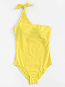 One Shoulder Knot Swimsuit
