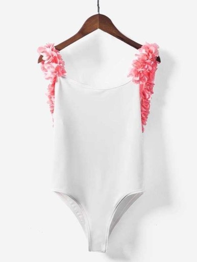 Stereo Flowers Detail One Piece Swimsuit