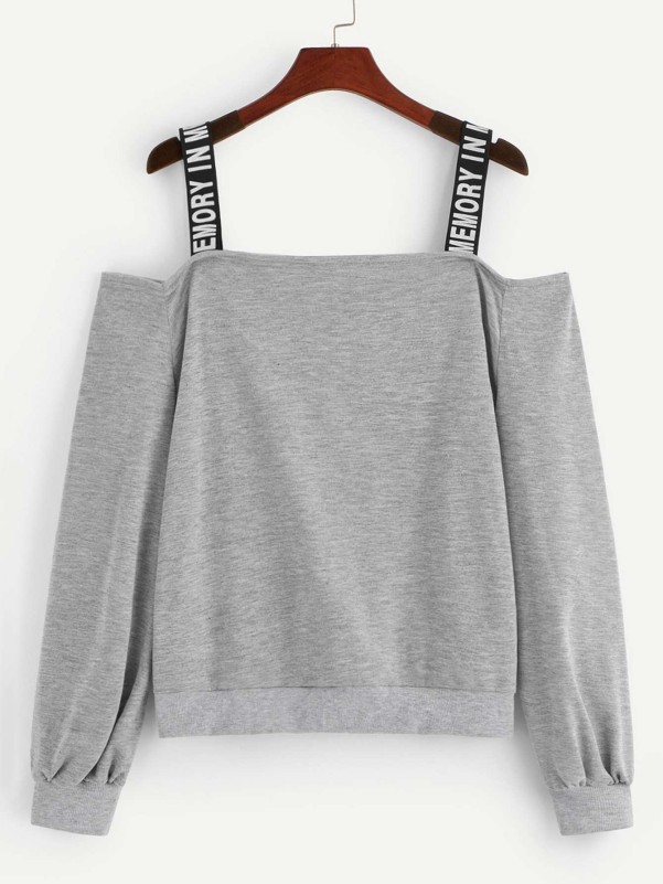 Cold shoulder letter taped sale sweatshirt