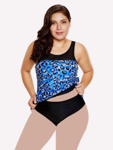 بلاس إلى مجموعة Tankini لوحة شبكة طباعة ليوبارد