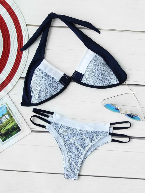 Ladder Cutout Triangle Bikini Set 