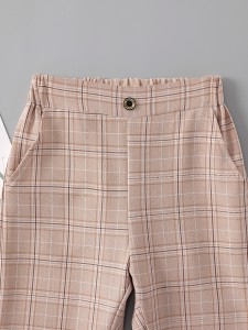 Toddler Boys Plaid Print Slant Pocket Pants