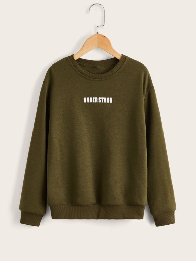 SHEIN Boys Letter Graphic Pullover