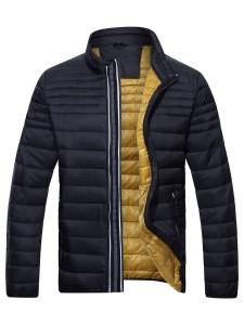 Men Zip Up Quilted Coat