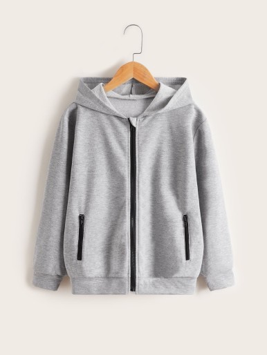 SHEIN Boys Zip Front Hoodie