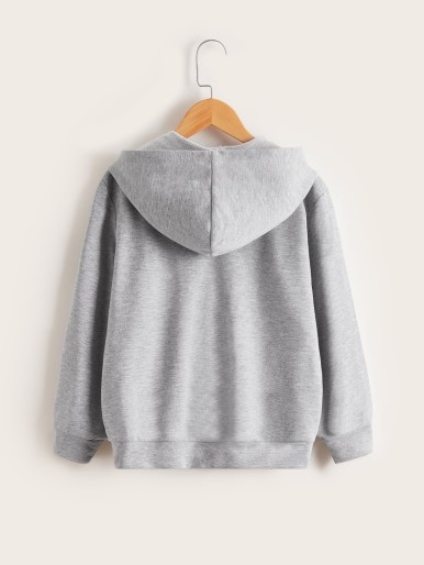 SHEIN Boys Zip Front Hoodie