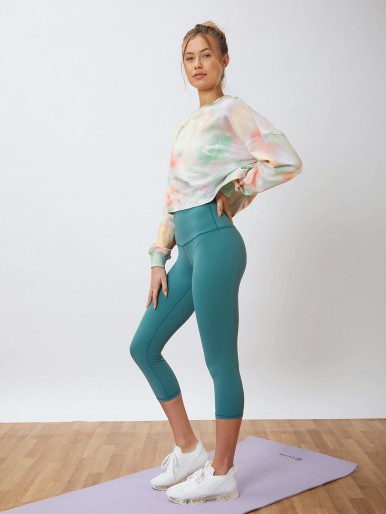 SHEIN Cropped Tie-Dye Sports Pullover