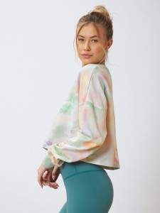 SHEIN Cropped Tie-Dye Sports Pullover