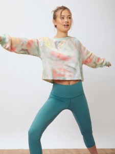 SHEIN Cropped Tie-Dye Sports Pullover