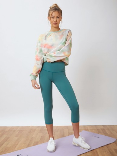 SHEIN Cropped Tie-Dye Sports Pullover