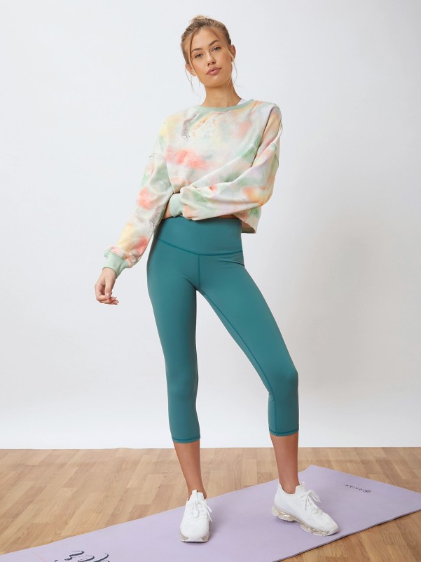 SHEIN Cropped Tie-Dye Sports Pullover