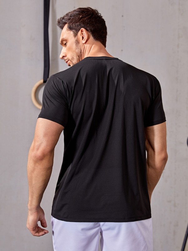 Men Reflective Bull Print Sports Tee