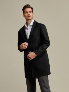 SHEIN Men Lapel Neck Single Breasted Overcoat