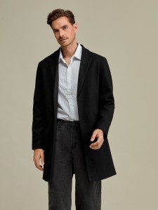 SHEIN Men Lapel Neck Single Breasted Overcoat