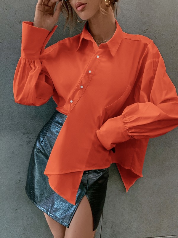 Asymmetrical Hem Blouse