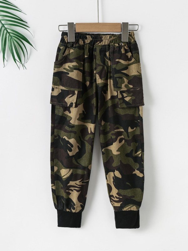 Toddler Boys Camo Print Flap Detail Pants