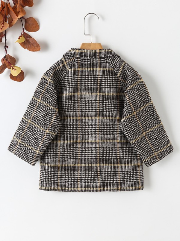 Toddler Boys Houndstooth Double Breasted Overcoat