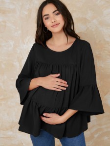 SHEIN Maternity Bell Sleeve Smock Top