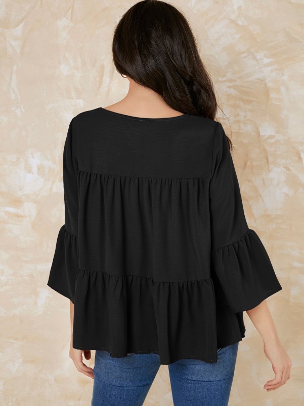 SHEIN Maternity Bell Sleeve Smock Top