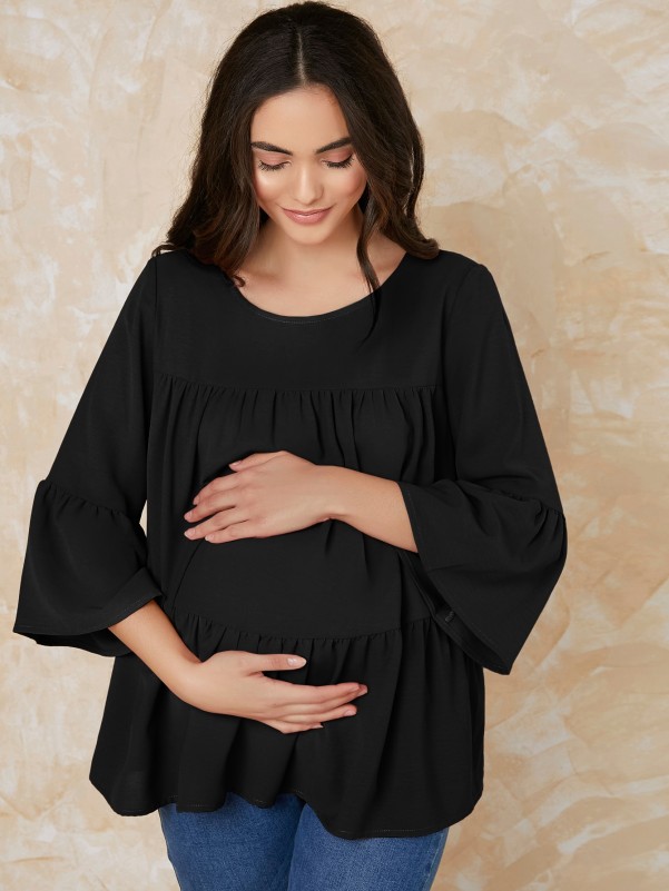 SHEIN Maternity Bell Sleeve Smock Top