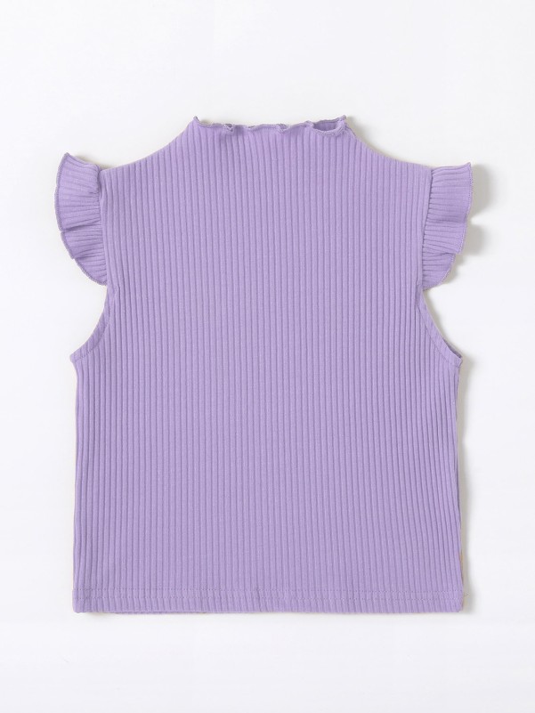 Toddler Girls Lettuce Trim Ruffle Armhole Tee