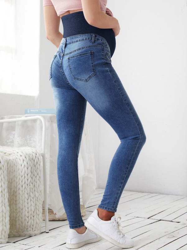 Maternity Wide Waistband Skinny Jeans