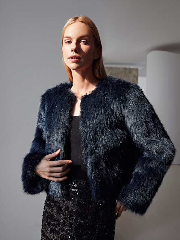 MOTF PREMIUM OPEN FRONT FUZZY COAT