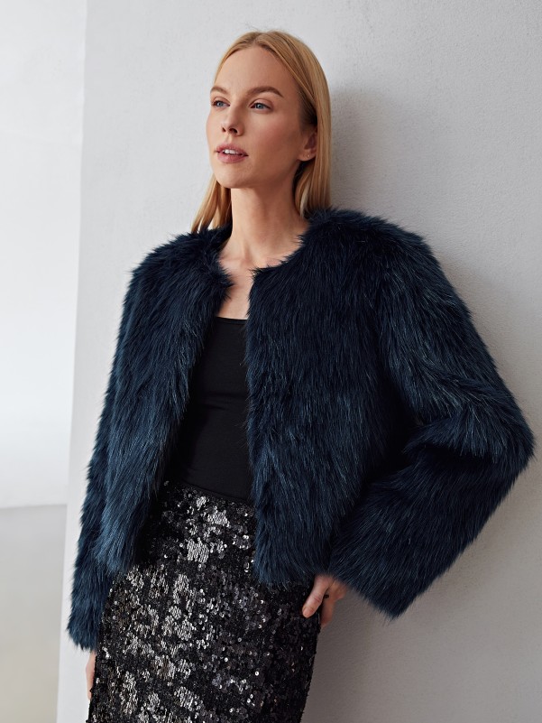 MOTF PREMIUM OPEN FRONT FUZZY COAT