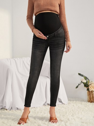 Maternity Wide Waistband Skinny Jeans