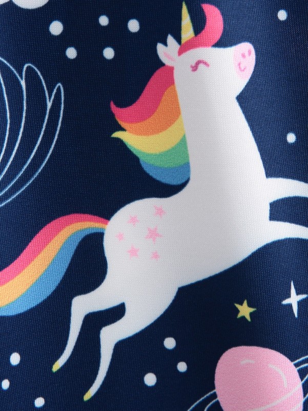 Toddler Girls Unicorn & Rainbow Print Leggings