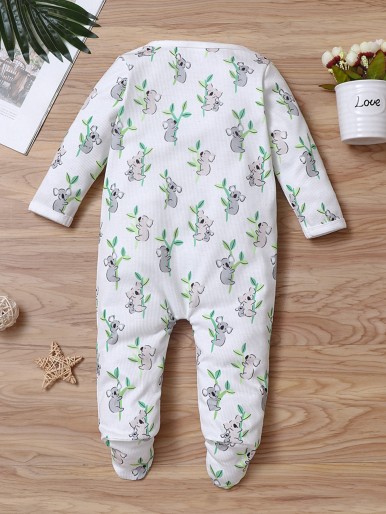 Baby Koala Print Footed Sleep Jumpsuit