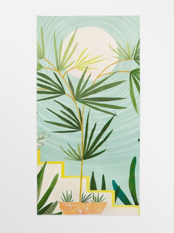 Plant Print Beach Blanket