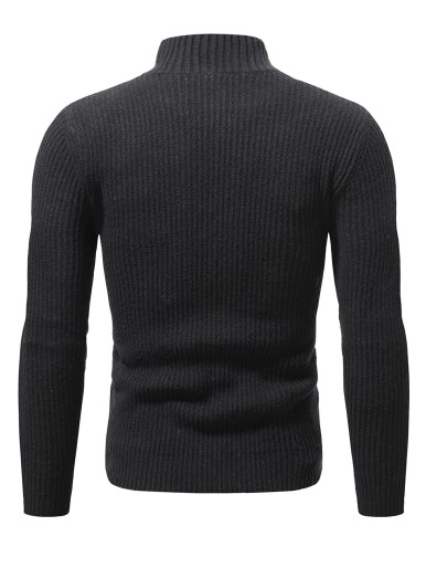 Men Marled Knit High Neck Sweater