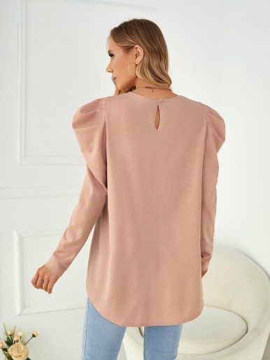 SHEIN Maternity Gigot Sleeve Belted Blouse