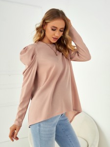 SHEIN Maternity Gigot Sleeve Belted Blouse